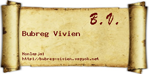 Bubreg Vivien névjegykártya